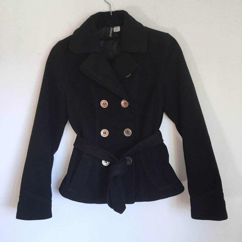H&M Black Short Pea Coat